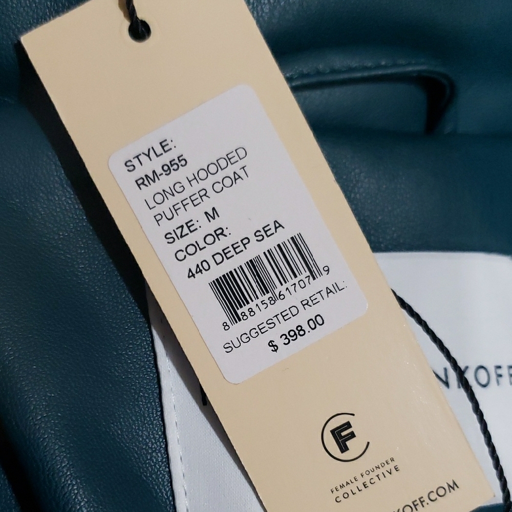 Rebecca Minkoff Teal and Coral Puffer Coat - Picture 10 of 10